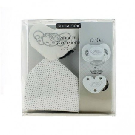 Comprar SUAVINEX SET ESPECIAL CHUPA SILICONA 0-6 MESES + BROCHE + DOUDOU