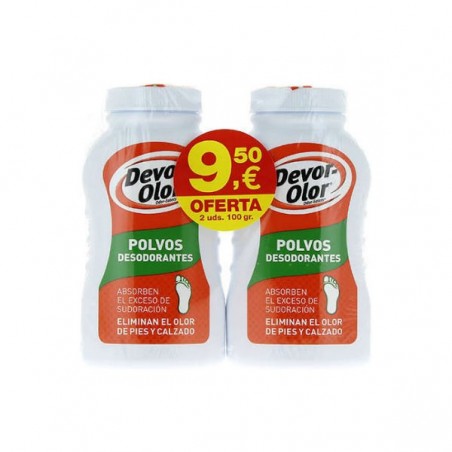 Comprar DEVOR OLOR DUPLO POLVOS DESODORANTES 2 X 100 G