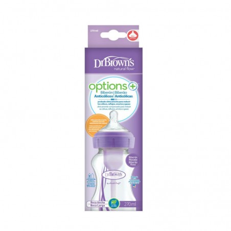 Comprar DR BROWNS OPTIONS+ BIBERON BOCA ANCHA MORADO 270 ML