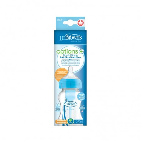 Comprar DR BROWNS OPTIONS+ BIBERON BOCA ANCHA AZUL 270 ML