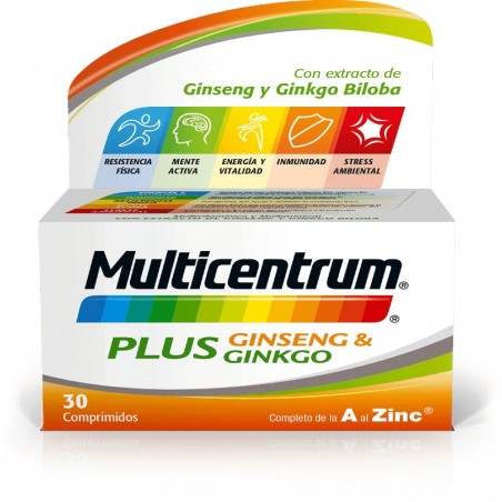 Comprar MULTICENTRUM PLUS GINSEG & GINKGO 30 COMP