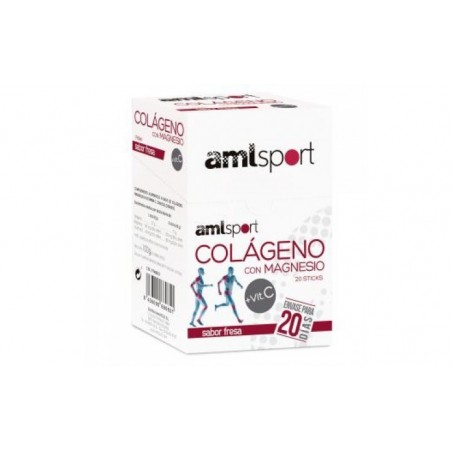 Comprar COLAGENO con MAGNESIO y Vit.C fresa 20sti AMLSPORT