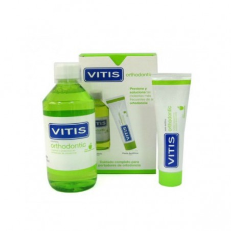 Comprar VITIS ORTHODONTIC PASTA DENTÍFRICA Y COLUTORIO PACK 100 + 500 ML