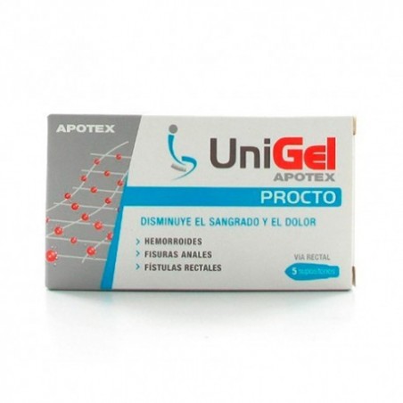 Comprar APOTEX UNIGEL PROCTO 5 SUPOSITORIOS