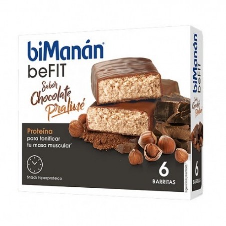 Comprar BIMANÁN BARRITAS BEFIT CHOCOLATE PRALINÉ 6 UNIDADES