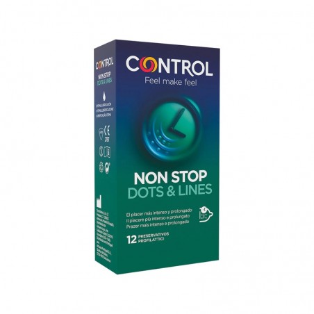 Comprar CONTROL PRESERVATIVOS NON STOP DOTS & LINES 12 UNIDADES