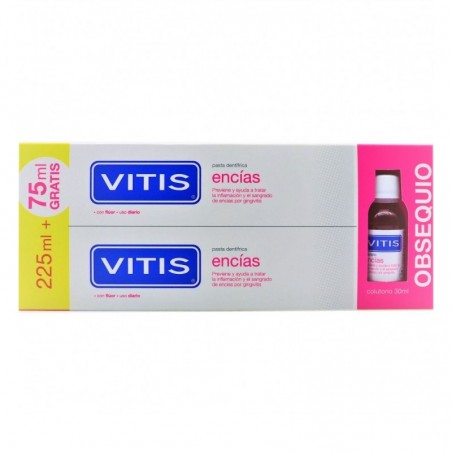 Comprar VITIS ENCÍAS PASTA DENTÍFRICA 2 x 150 ML + COLUTORIO 75 ML GRATIS