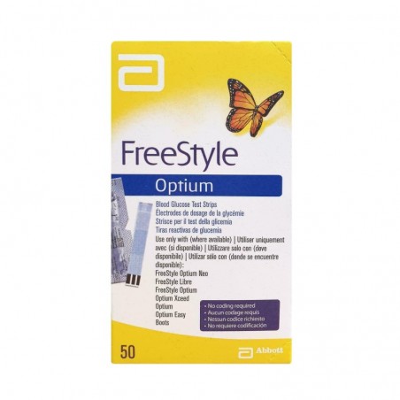 Comprar FREESTYLE OPTIUM TIRAS REACTIVAS GLUCEMIA 50 UNIDADES