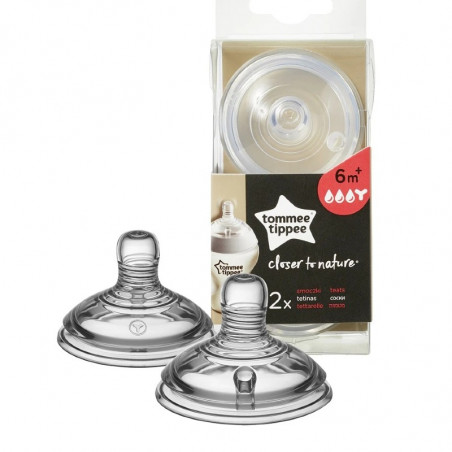 Comprar TOMMEE TIPPEE CLOSER TO NATURE TETINA SILICONA FLUJOS ESPESOS +6M 2 UNIDADES