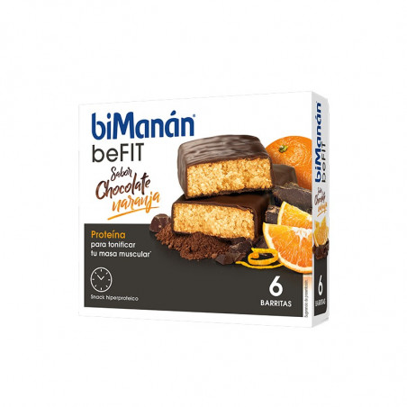 Comprar BIMANÁN BARRITAS BEFIT CHOCOLATE Y NARANJA 6 UNIDADES