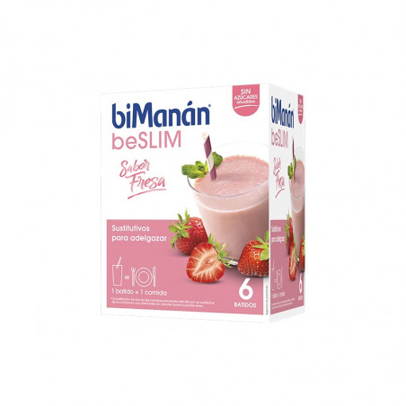 Comprar BIMANÁN BATIDO BESLIM FRESA 6 SOBRES