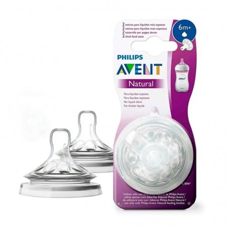 Comprar AVENT TETINA NATURAL LÍQUIDOS ESPESOS +6M 2U