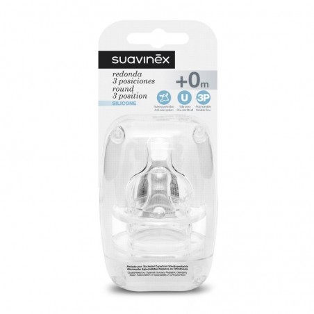 Comprar SUAVINEX TETINA SILICONA 3 POSICIONES +0 M 2 UDS