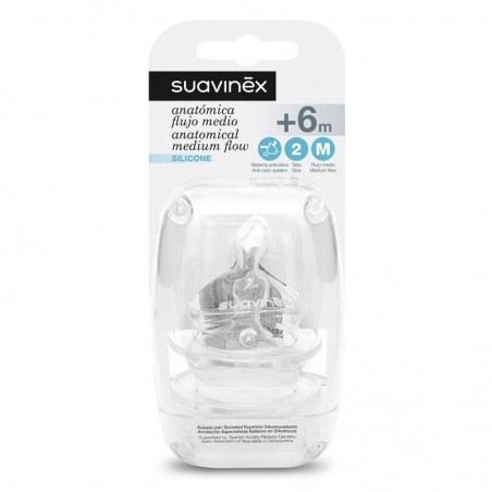 Comprar SUAVINEX TETINA ANATÓMICA T2M SILICONA 2 UDS