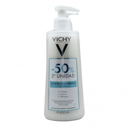 Comprar VICHY LECHE MICELAR MINERAL PIEL SECA 2 X 400 ML