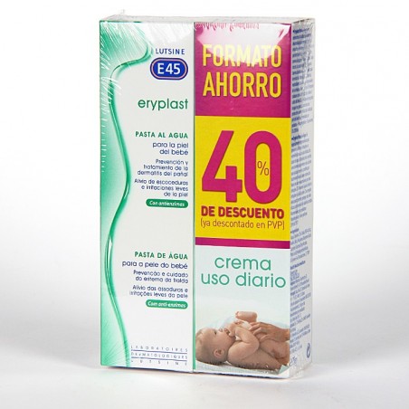 Comprar E45 LUTSINE ERYPLAST PASTA AL AGUA 125 G ENVASE DUPLO