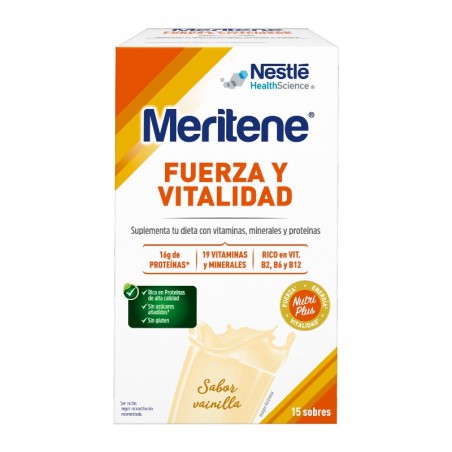 Comprar MERITENE FUERZA Y VITALIDAD VAINILLA 15 SOBRES