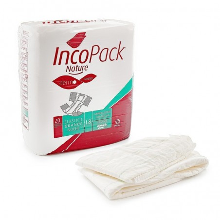 Comprar INCOPACK NATURE ELÁSTICO TALLA GRANDE NOCHE 80 UDS