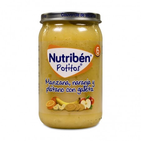 Comprar NUTRIBEN POTITOS MANZANA, NARANJA, PLÁTANO CON GALLETAS 235 G