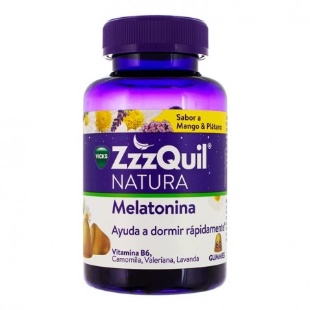 Comprar ZzzQUIL NATURA MELATONINA SABOR MANGO Y PLATANO 60 GOMINOLAS