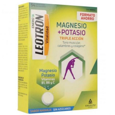 Comprar LEOTRON MAGNESIO+POTASIO TRIPLE ACCIÓN 54 COMP EFERVESCENTE