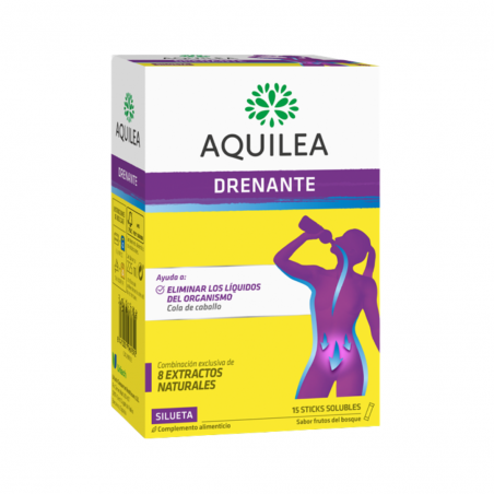Comprar AQUILEA DRENANTE 15 STICKS SOLUBLES SABOR FRUTOS DEL BOSQUE