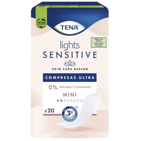 Comprar tena lights sensitive protegeslip mini ultra 20 unds al mejor precio en Farmacia4Estaciones, tu farmacia online Comprar tena lights sensitive protegeslip mini ultra 20 unds