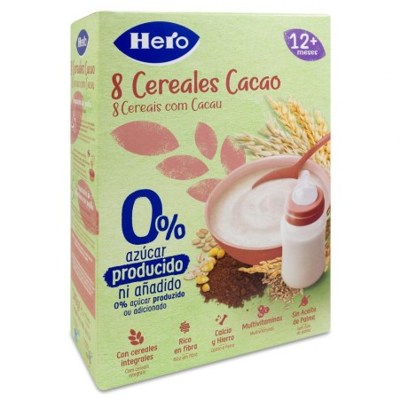 Comprar hero baby papilla 8 cereales cacao 340g al mejor precio en Farmacia4Estaciones, tu farmacia online Comprar hero baby papilla 8 cereales cacao 340g