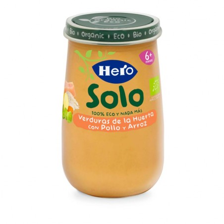 Comprar hero baby solo potito verduras de la huerta con pollo y arroz 190g al mejor precio en Farmacia4Estaciones, tu farmacia online Comprar hero baby solo potito verduras de la huerta con pollo y arroz 190g