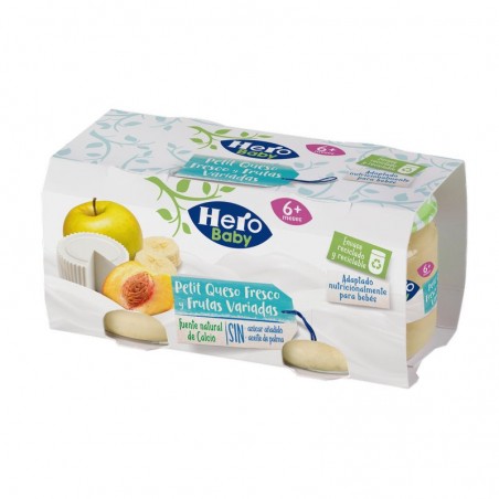 Comprar hero baby petit queso fresco y frutas variadas 2x80g al mejor precio en Farmacia4Estaciones, tu farmacia online Comprar hero baby petit queso fresco y frutas variadas 2x80g