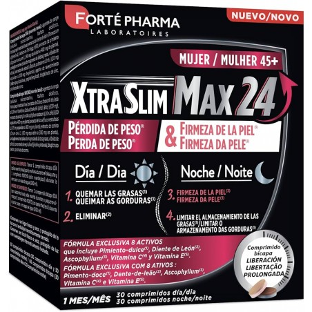 Comprar forté pharma xtra slim max 24, mujer 45+ 60 comp al mejor precio en Farmacia4Estaciones, tu farmacia online Comprar forté pharma xtra slim max 24, mujer 45+ 60 comp