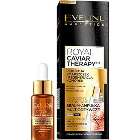 Comprar Eveline Royal Caviar Therapy Luxury Intense Serum Multinourishing Ampoule al mejor precio en Farmacia4Estaciones, tu farmacia online Comprar Eveline Royal Caviar Therapy Luxury Intense Serum Multinourishing Ampoule