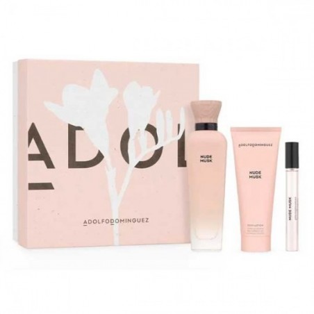 Comprar Estuche Adolfo Domínguez Nude Musk Eau de Parfum 120 ml + Regalo al mejor precio en Farmacia4Estaciones, tu farmacia online Comprar Estuche Adolfo Domínguez Nude Musk Eau de Parfum 120 ml + Regalo