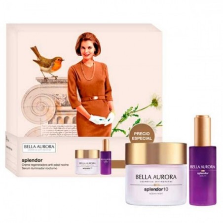 Comprar Estuche Bella Aurora Splendor 10 Crema de Noche 50 ml + Regalo al mejor precio en Farmacia4Estaciones, tu farmacia online Comprar Estuche Bella Aurora Splendor 10 Crema de Noche 50 ml + Regalo