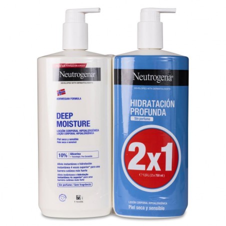 Comprar neutrogena loción corporal hidratación profunda 750 ml 2x1 al mejor precio en Farmacia4Estaciones, tu farmacia online Comprar neutrogena loción corporal hidratación profunda 750 ml 2x1