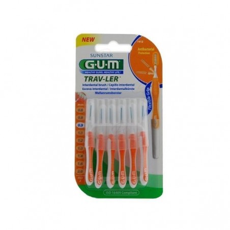 Comprar CEPILLO INTERDENTAL VIAJE ULTRAFINO 0.9 MM CILÍNDRICO 6 UDS